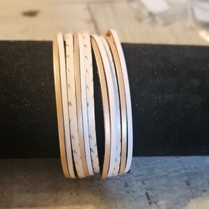 Gold and White Geometric Bracelet